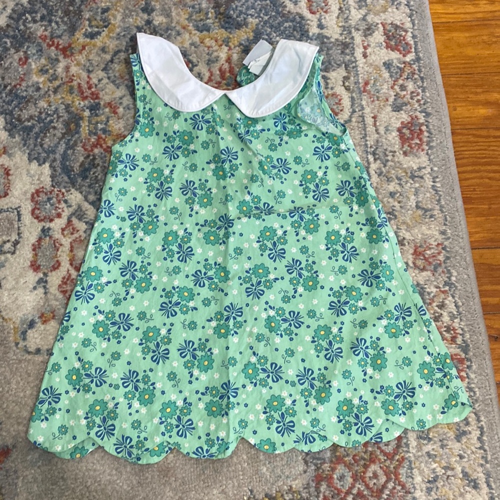 Southern Taters: Green floral dress with Peter Pan collar
